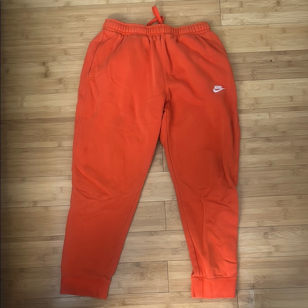 Nike Mens Orange Jogger Pants